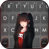 Anime Demon Girl Keyboard Back