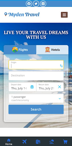 Android application Mydentravel - TRAVEL DREAMS screenshort