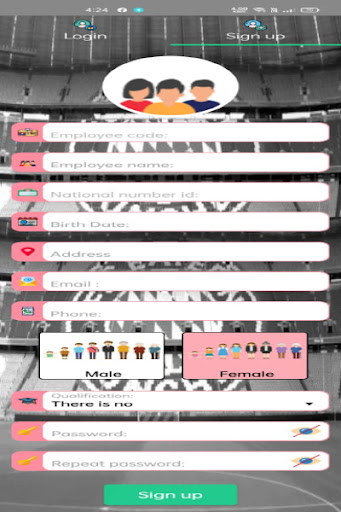 B.A management Screen 2