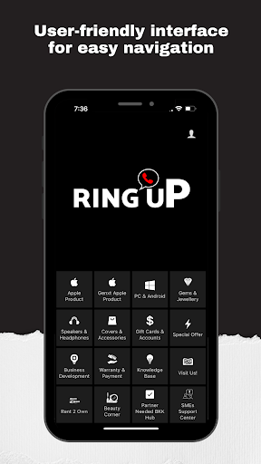 Android application RingUpTech screenshort