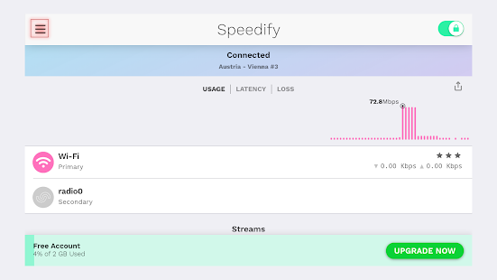 Speedify - Live Streaming VPN Screenshot