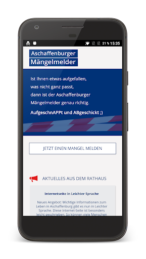 Android application Aschaffenburger Mängelmelder screenshort