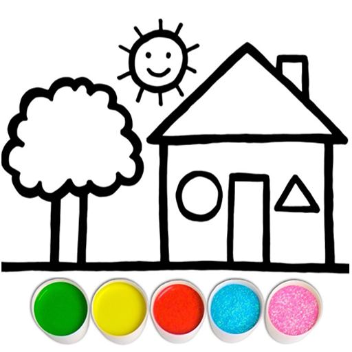 Glitter House coloring for kid