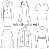 Fashion Design Flat Sketch icon