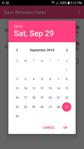 Days Between Dates Screen 2