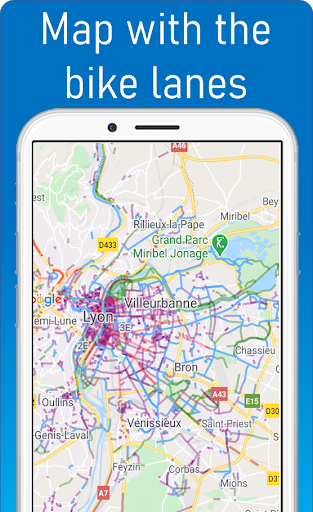 Android application Bicycle lanes Lyon screenshort