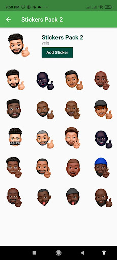 Black Men Memoji Stickers for Screen 3
