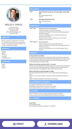 ตัวสร้างประวัติย่อแบบมืออาชีพ - เทมเพลต CV Resume