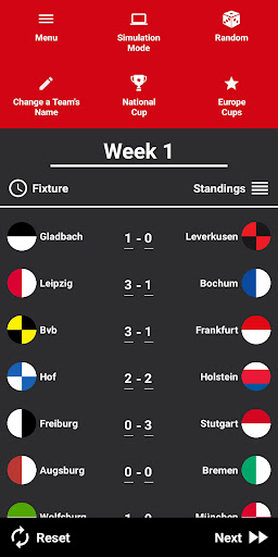 Android application German League Simulator Game screenshort