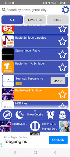 Android application Schlager Radios screenshort