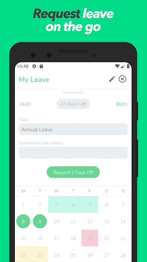 Android application Staff Leave screenshort