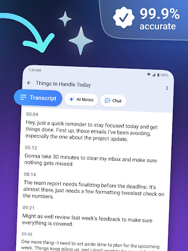 Screenshot of Voice to Text: AI Transcribe