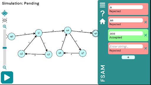 Finite State Automata (FSAM) Screen 3