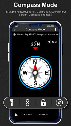 Android application Digital Compass & Weather Map screenshort