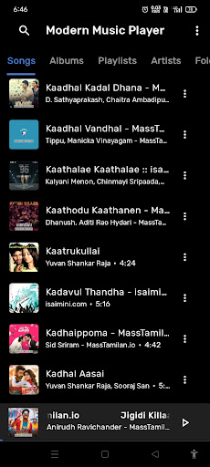 Android application Modern Music Player screenshort