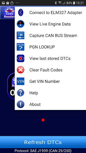 J1939 OBD Code Reader Screen 2
