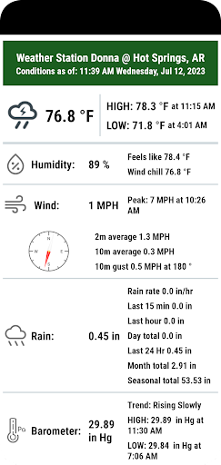Android application Weather Station Donna screenshort