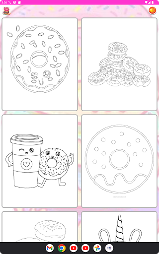 Android application sweet donut coloring game screenshort
