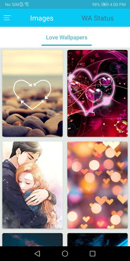 Android application Love Wallpapers in HD screenshort