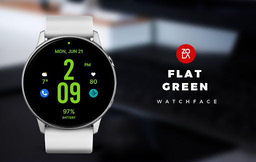 Android application Flat Green Watch Face screenshort