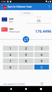 Euro a Yuan renminbi chino
