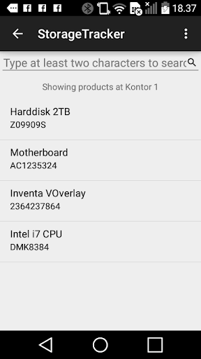 StorageTracker Screen 3