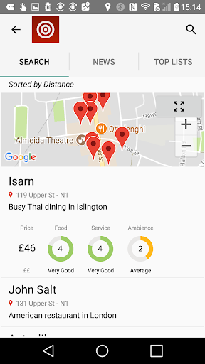 Hardens Restaurant Guide Screen 2