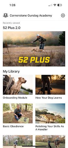 Android application Cornerstone Gundog Academy screenshort