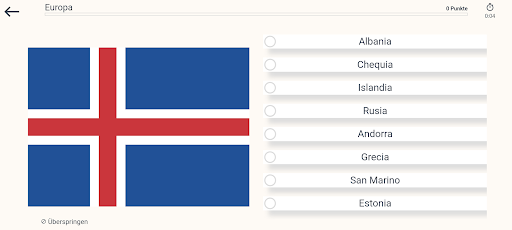 Flags & countries - quiz Screen 2