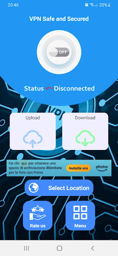 Android application VPN Safe and Secured screenshort