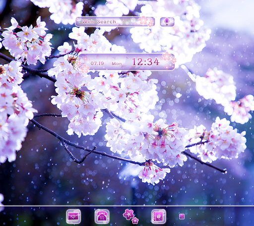 Android application Cherry Blossoms in the Rain screenshort