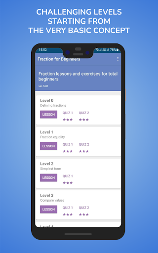 Android application Fraction for beginners screenshort