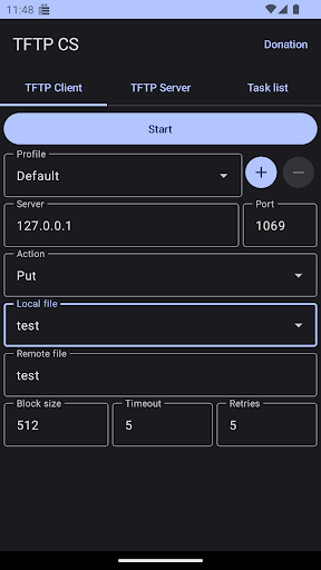 Android application TFTP CS screenshort