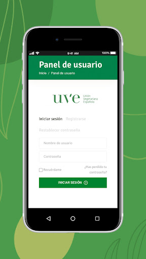 Android application Union Vegetariana Española screenshort