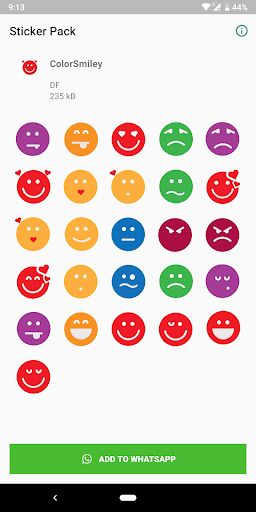 Android application Stickers & emoji for WhatsApp screenshort