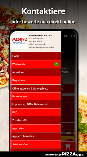 Harrys Pizza Service Beverunge Screen 3