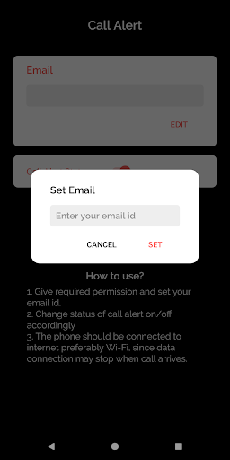 Android application Incoming call & Missed call al screenshort