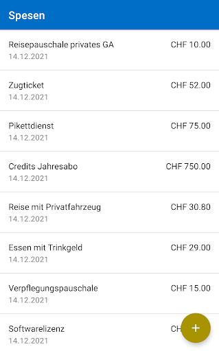 Android application adesso Zeit & Spesen screenshort