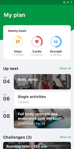 Android application Arriaza Training screenshort