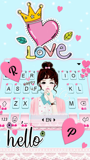 Pretty Wink Girl Keyboard Back Screen 2