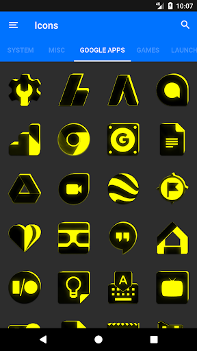 Flat Black and Yellow Icon Pack Free