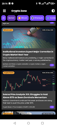 Cryptocurrency News & Analysis Screen 3