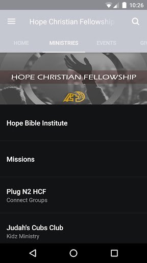 HCF Ministry Screen 2