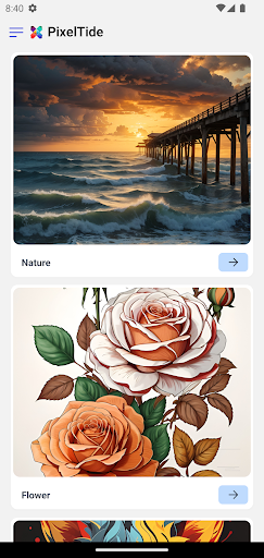Android application PixelTide: HD Wallpapers screenshort