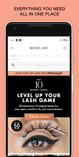 Android application MoxieLash screenshort
