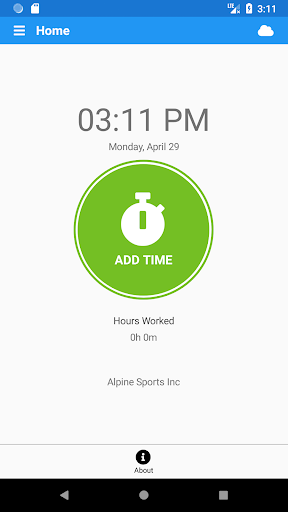 Android application CenterPoint Time Clock screenshort
