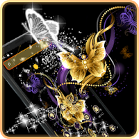 3D Golden Butterfly Theme