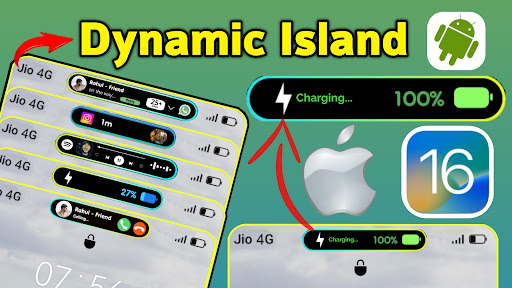 Android application Dynamic Island - IOS 16 Notch screenshort