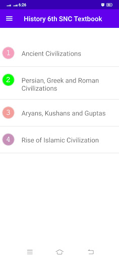 Android application History 6th SNC Textbook screenshort