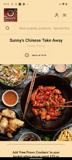 Android application Sunny's Chinese Take Away screenshort